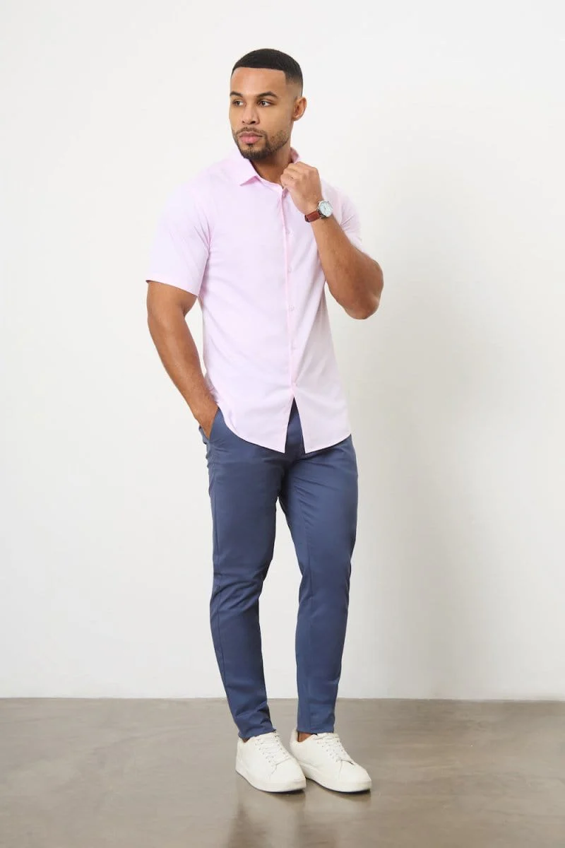 Short Sleeve Bamboo Shirt in Pink - Image 2