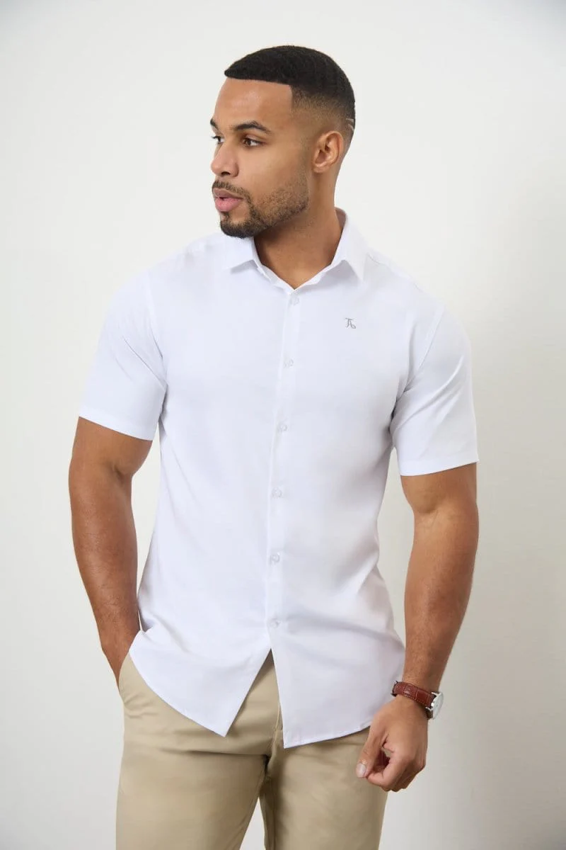 Short Sleeve Bamboo Shirt in White
