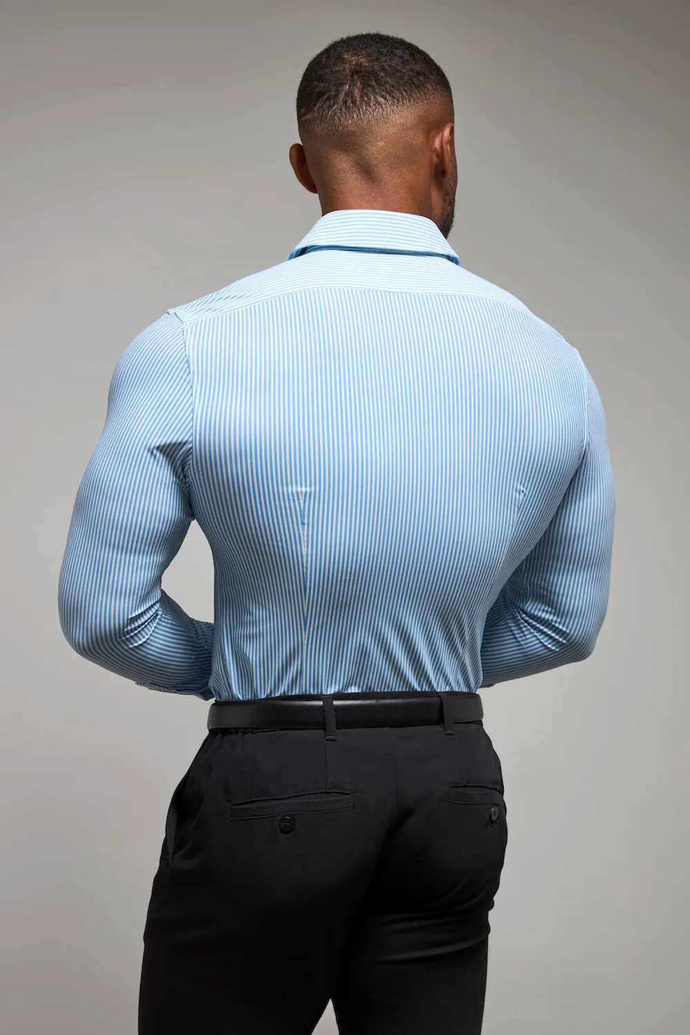 Striped Stretch Formal Shirt in Blue - Image 7