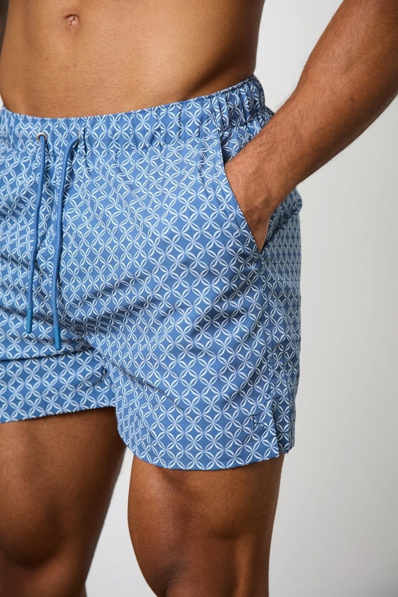 Printed Swim Short in Circle Geo - Image 4