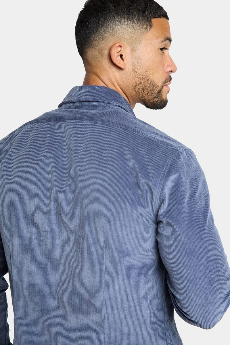 Cord Overshirt in Airforce Blue - Image 7