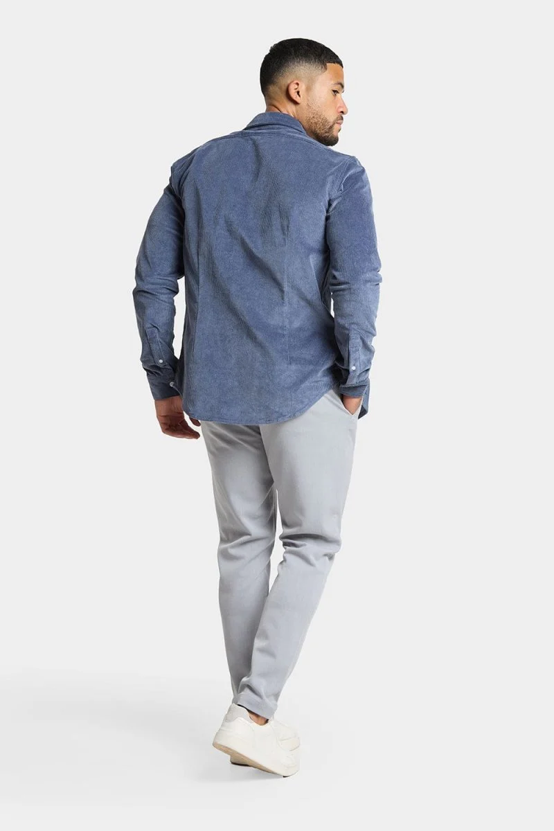 Cord Overshirt in Airforce Blue - Image 8