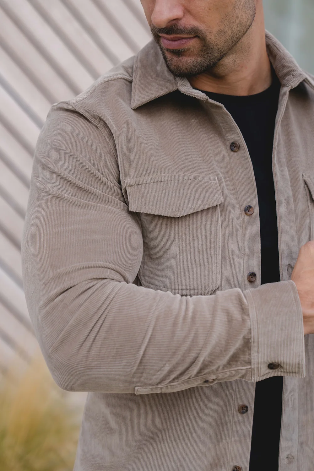 Cord Overshirt in Mole - Image 4