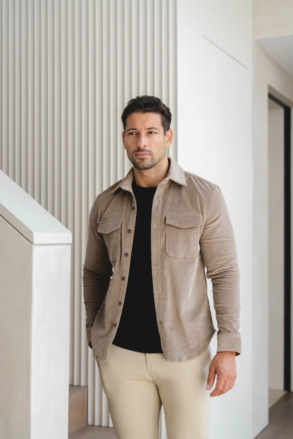 Cord Overshirt in Mole - Image 5