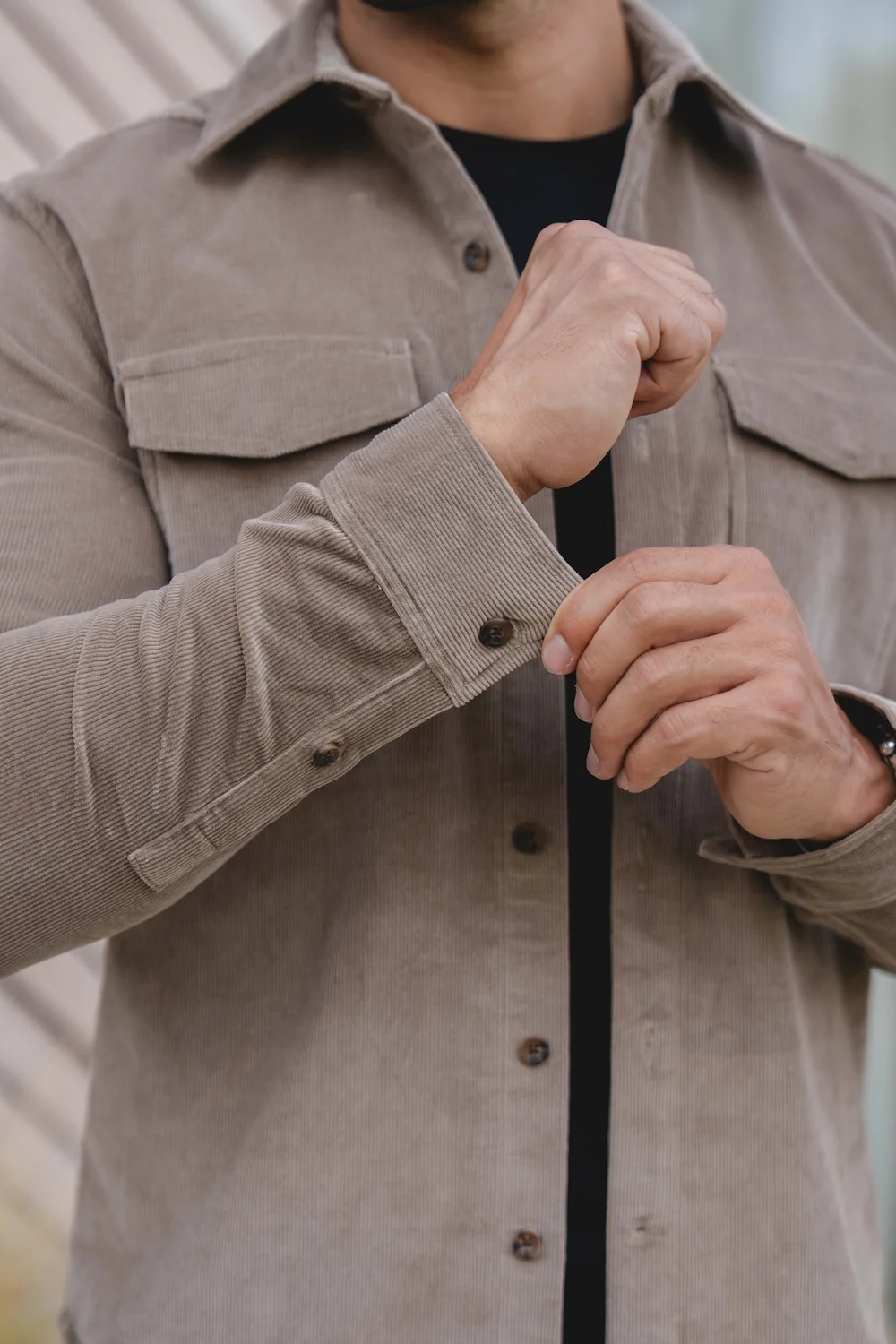 Cord Overshirt in Mole - Image 6