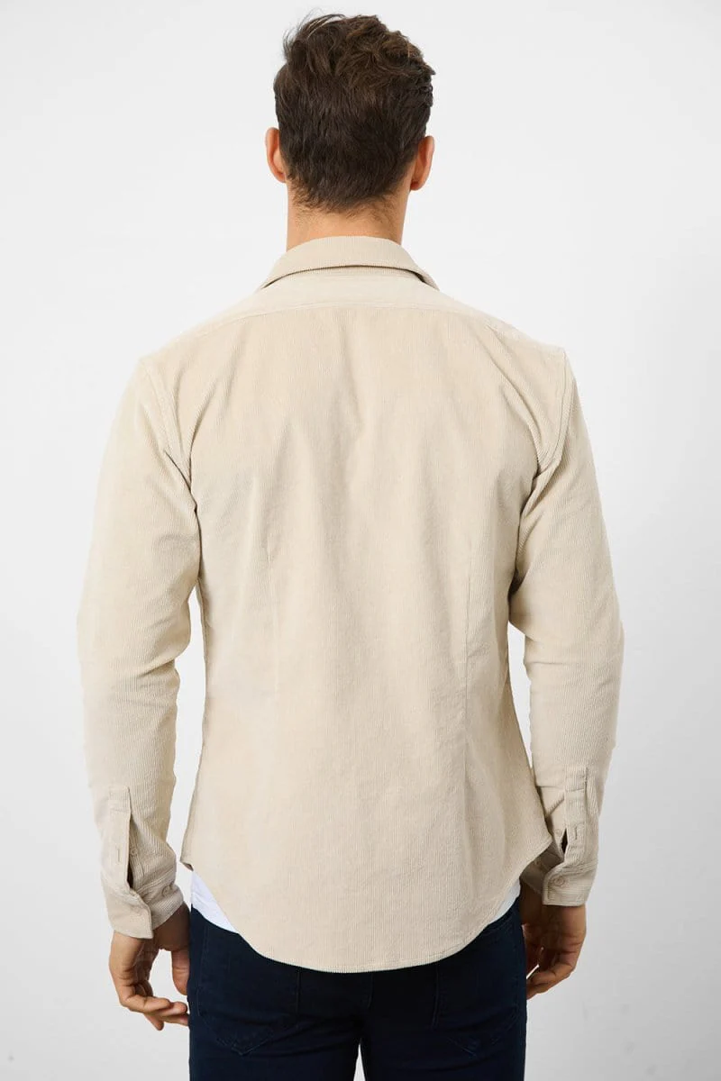 Cord Overshirt in Winter White - Image 6