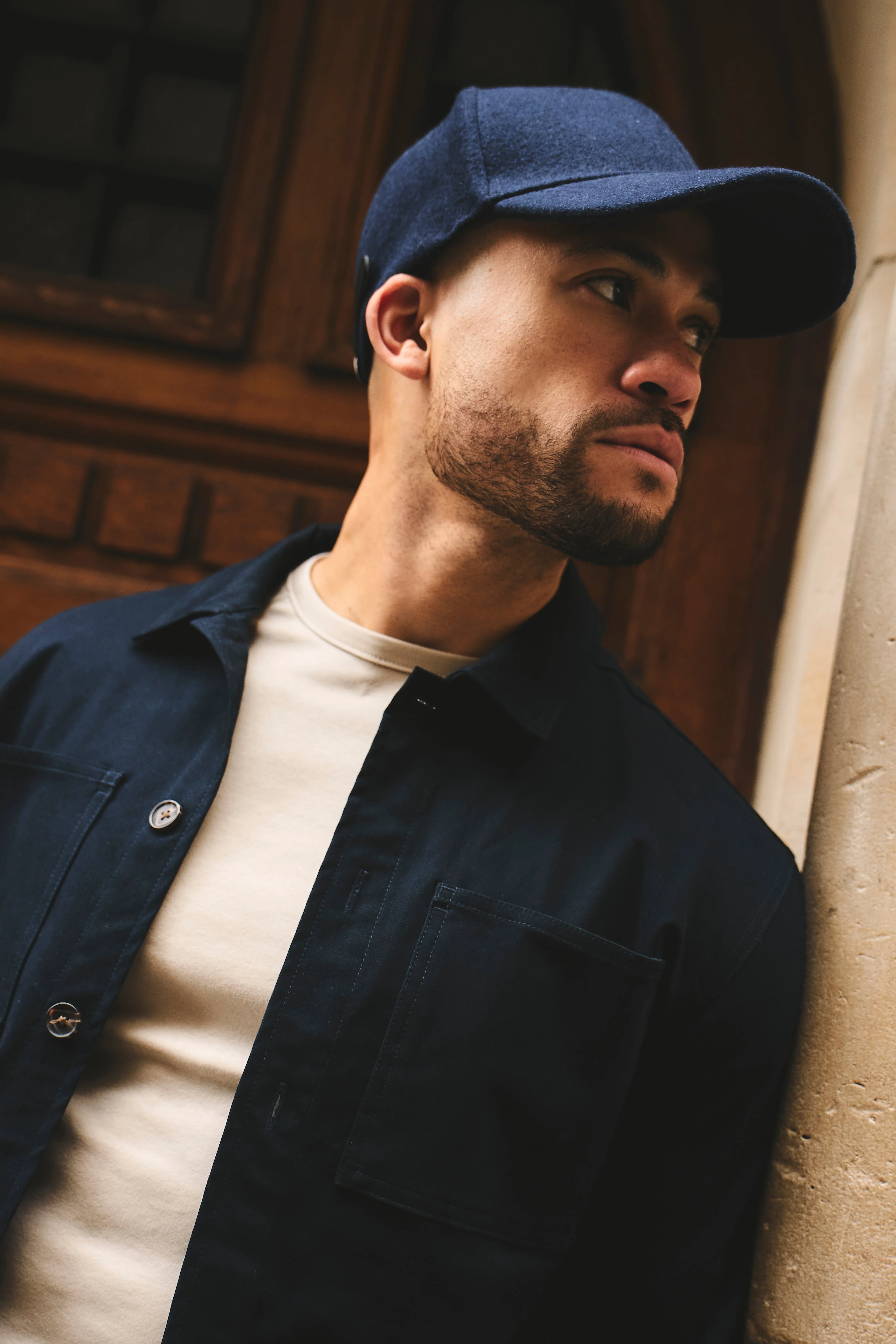 Cotton Rich Overshirt in Navy - Image 5