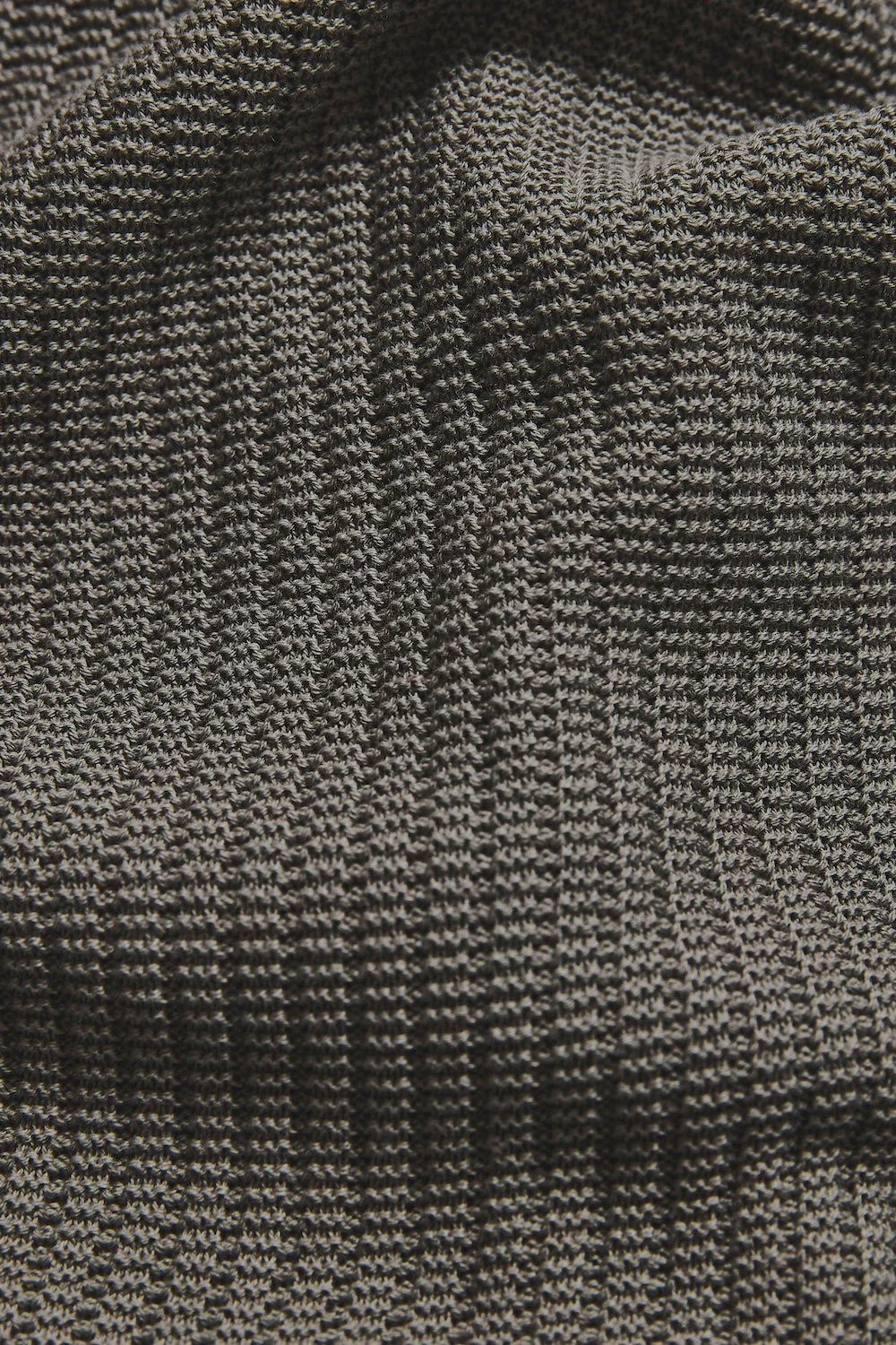 Cotton Textured Knitted Open Collar Polo Shirt in Mole - Image 8