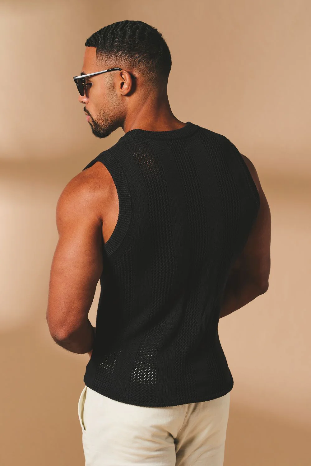 Crochet Knitted Vest in Black - Image 7