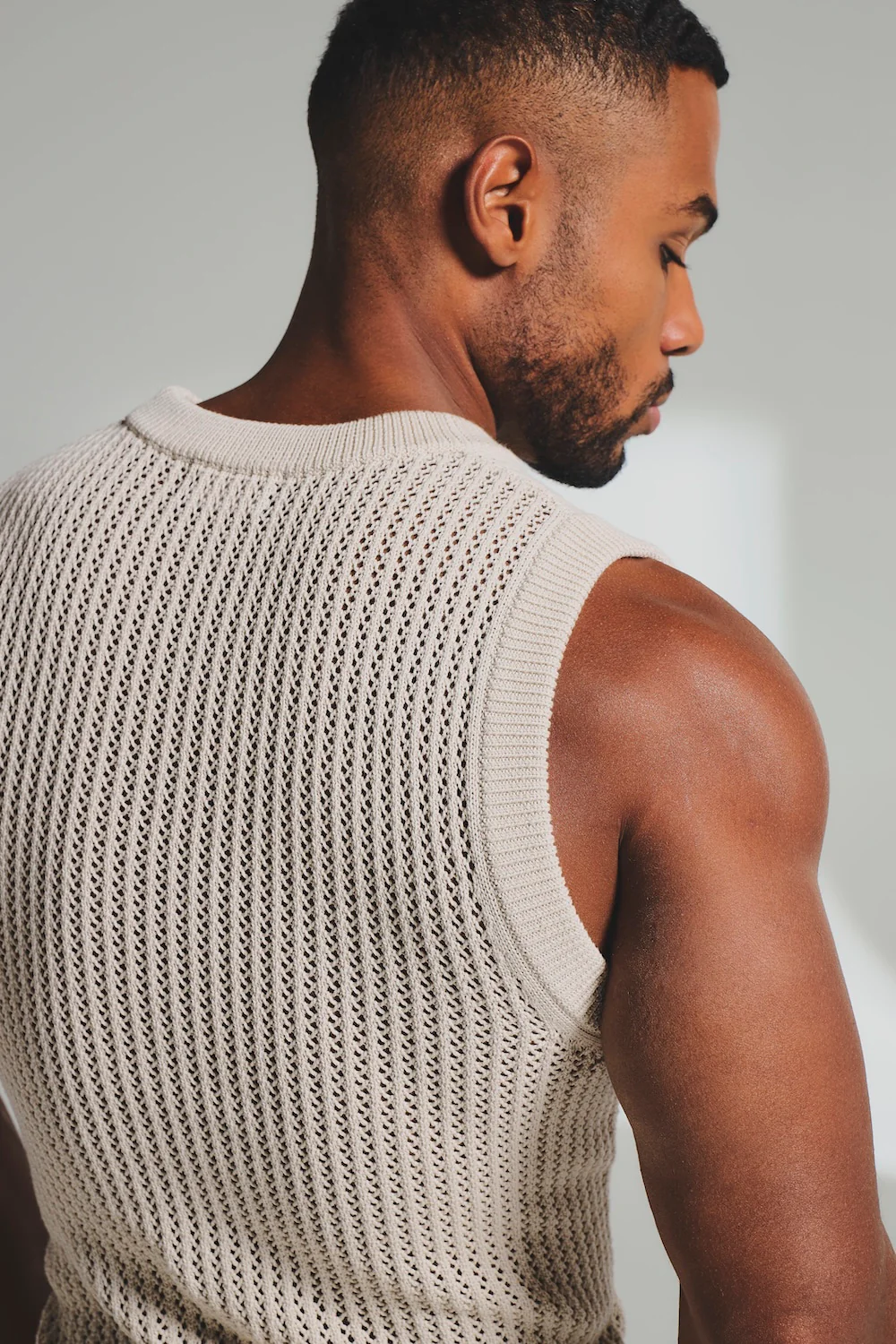 Crochet Knitted Vest in Neutral - Image 7