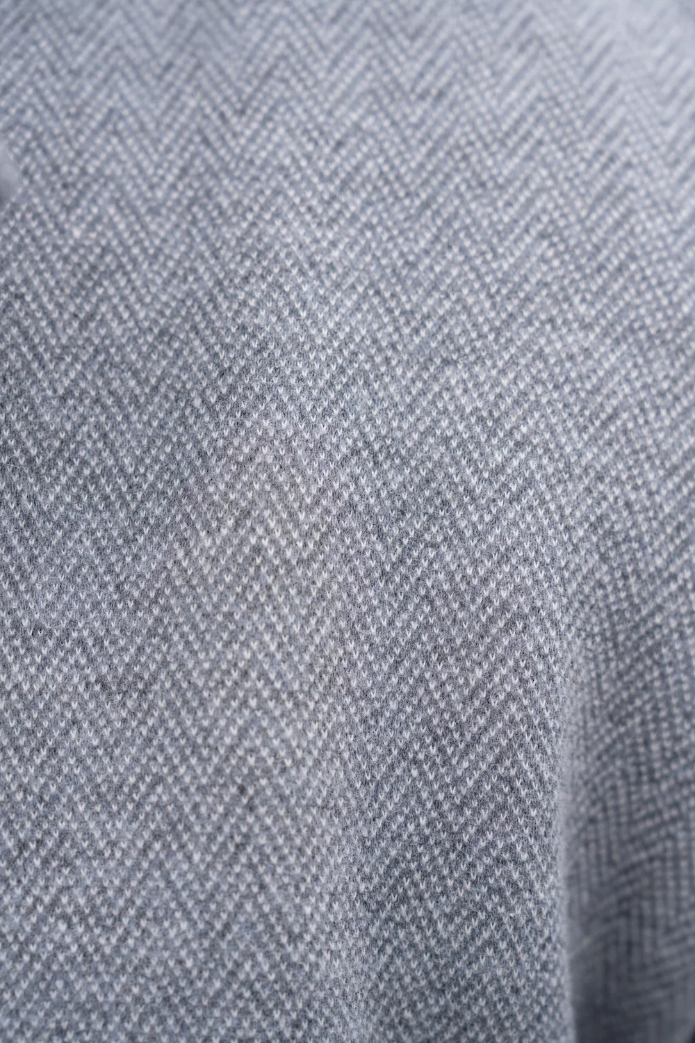 Double Breasted Herringbone Peacoat in Soft Grey - Image 8