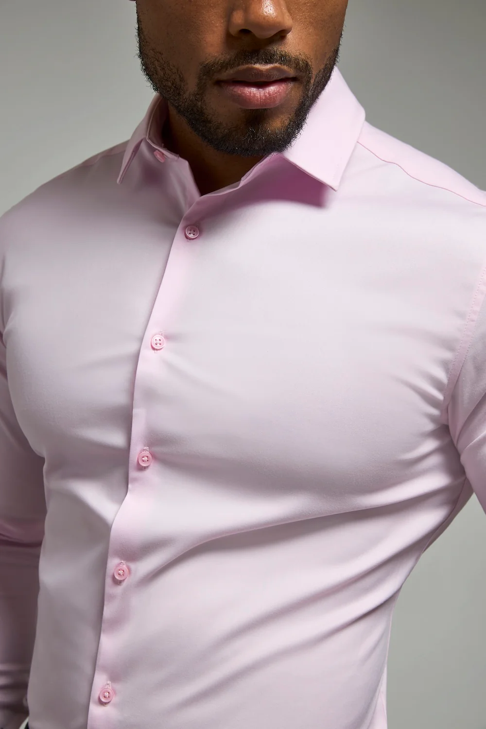 Muscle Fit Dress Shirt in Pink - Image 3