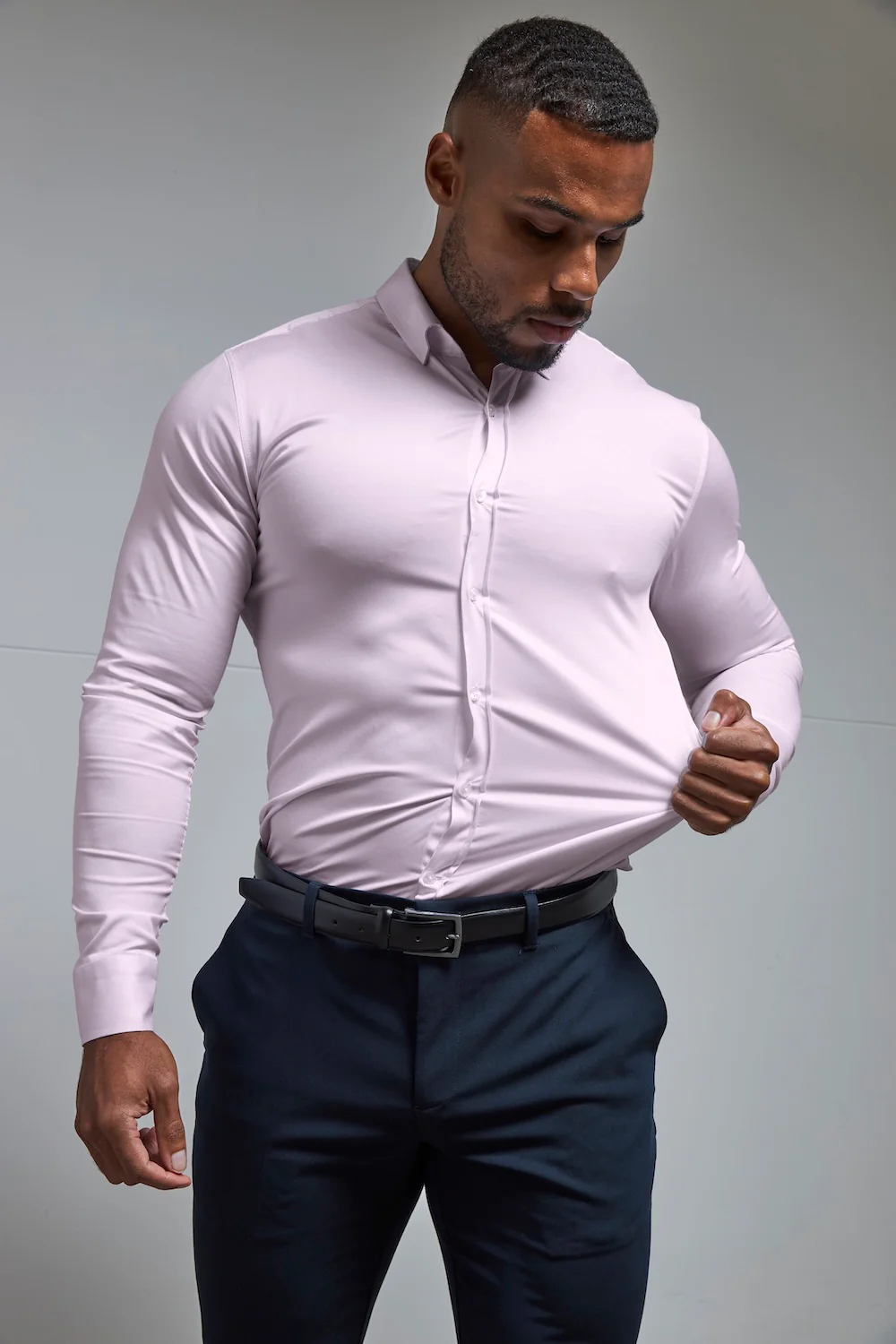 Muscle Fit Dress Shirt in Pink - Image 7