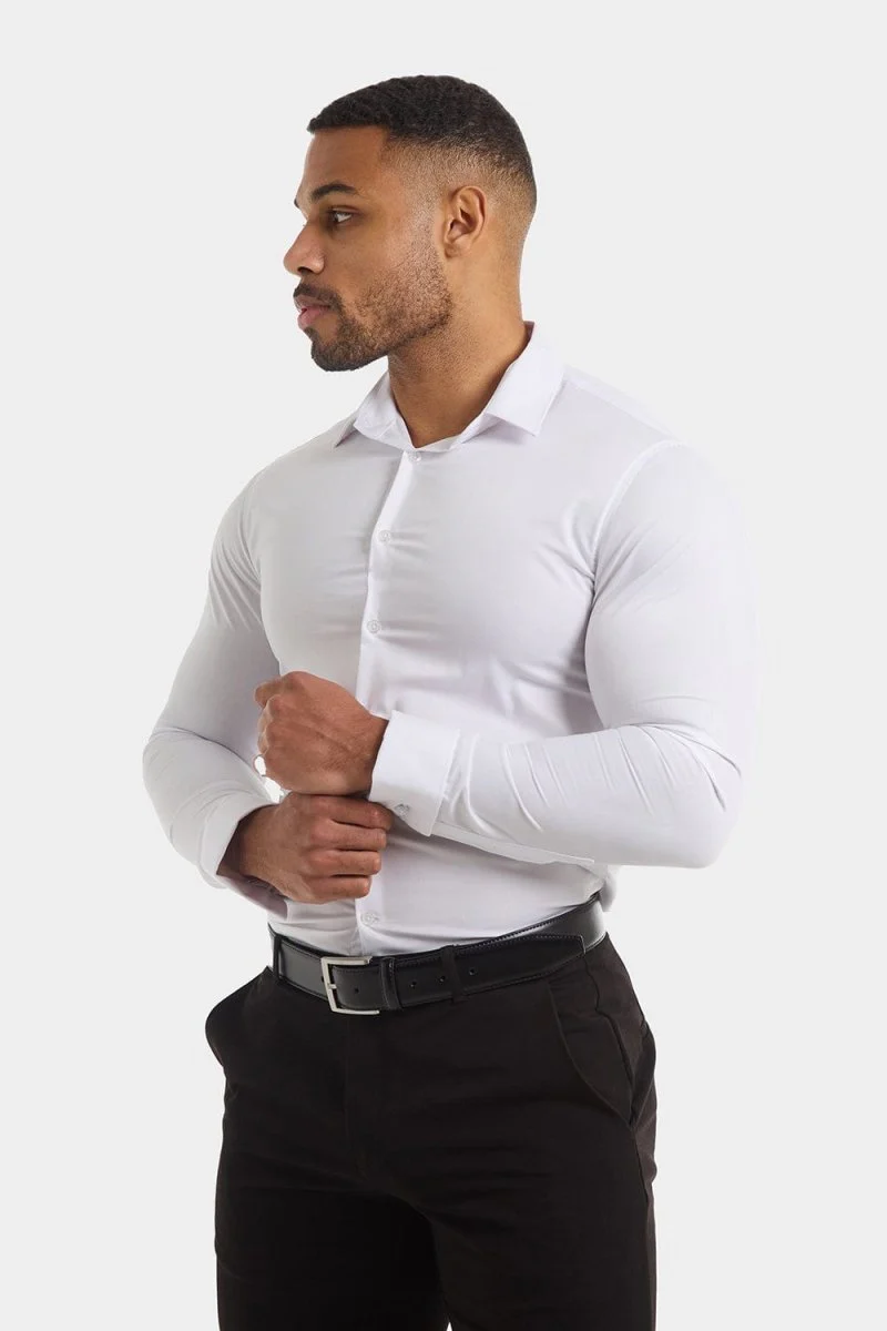 Double Cuff Shirt in White - Image 2