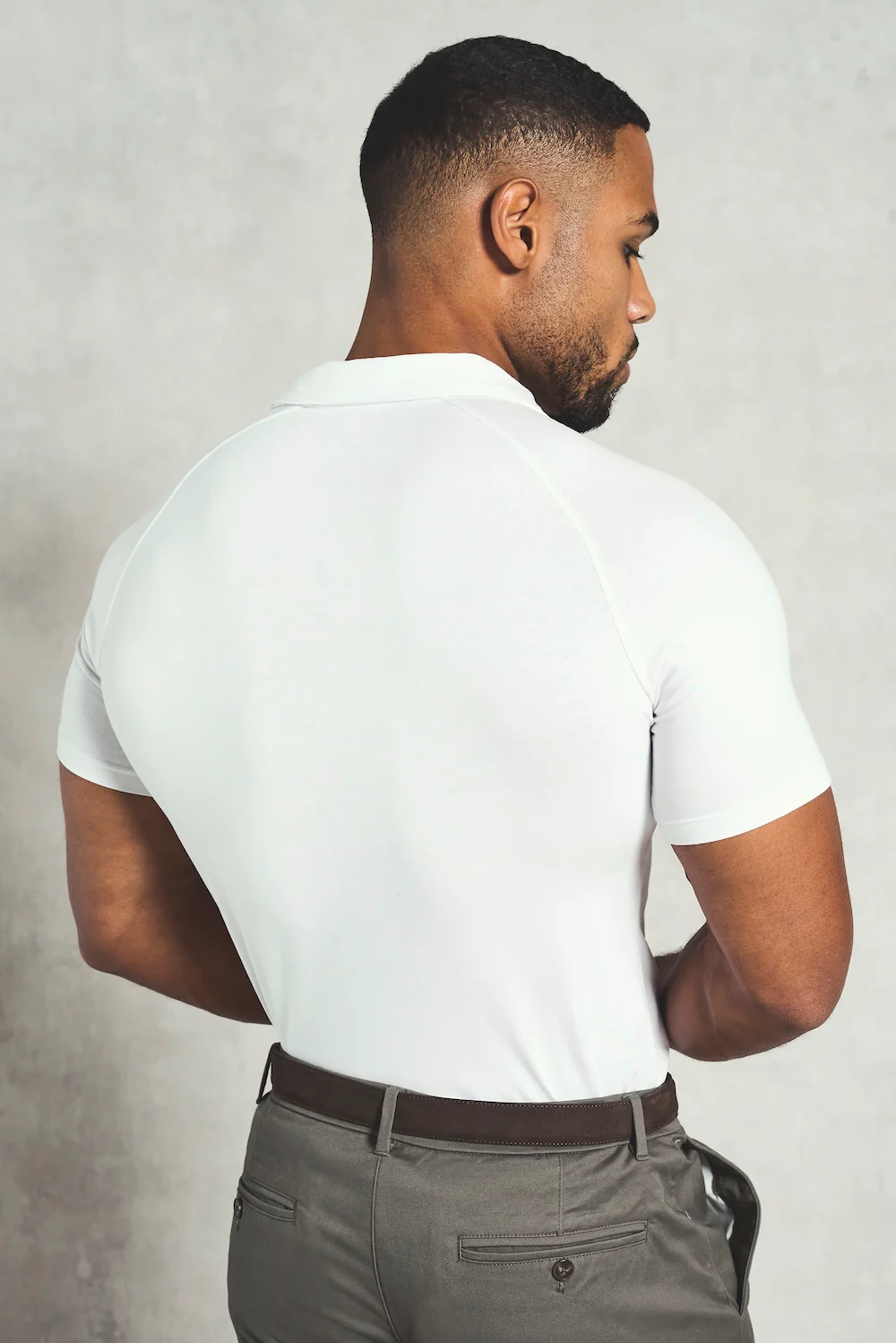 Essential Jersey Buttonless Polo Shirt in White - Image 6