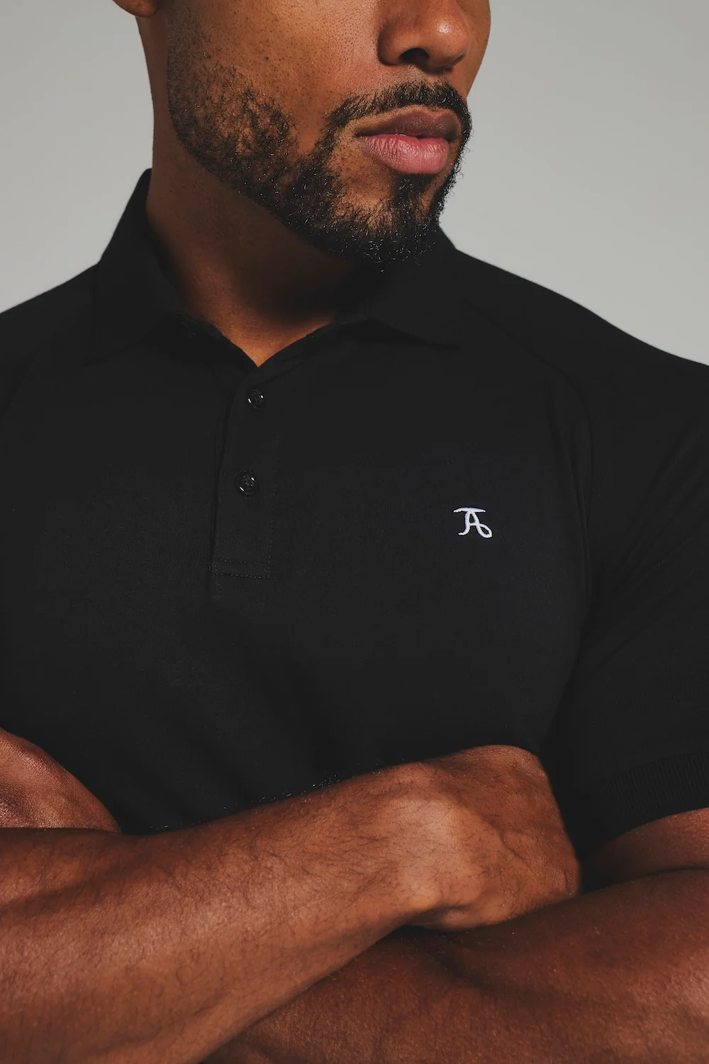 Muscle Fit Polo Shirt in Black - Image 5