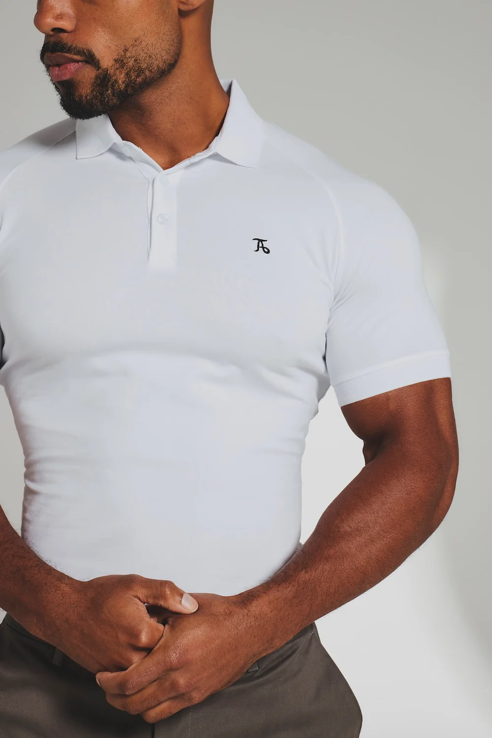 Muscle Fit Polo Shirt in White - Image 5