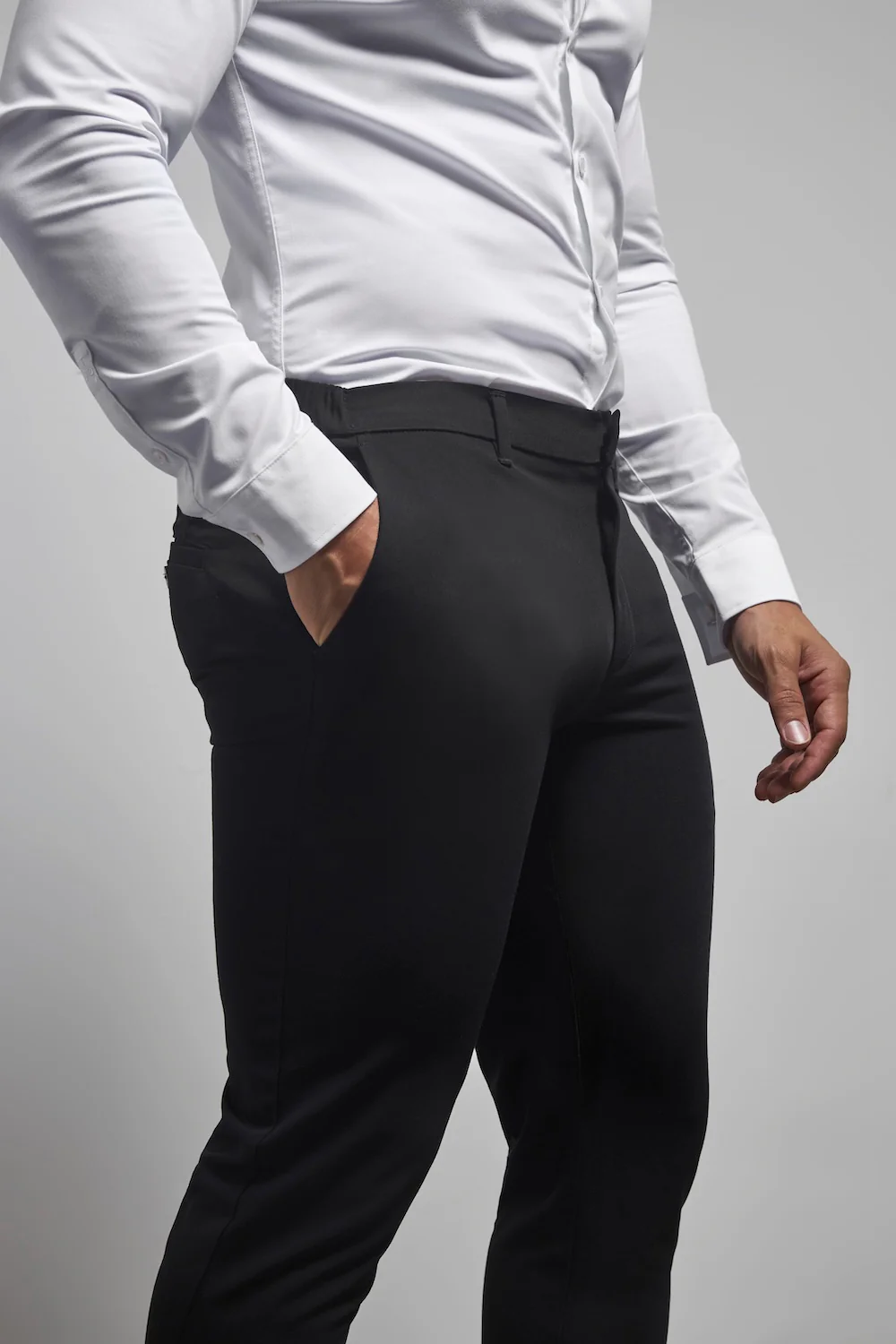Muscle Fit Essential Trousers in Black - Image 3
