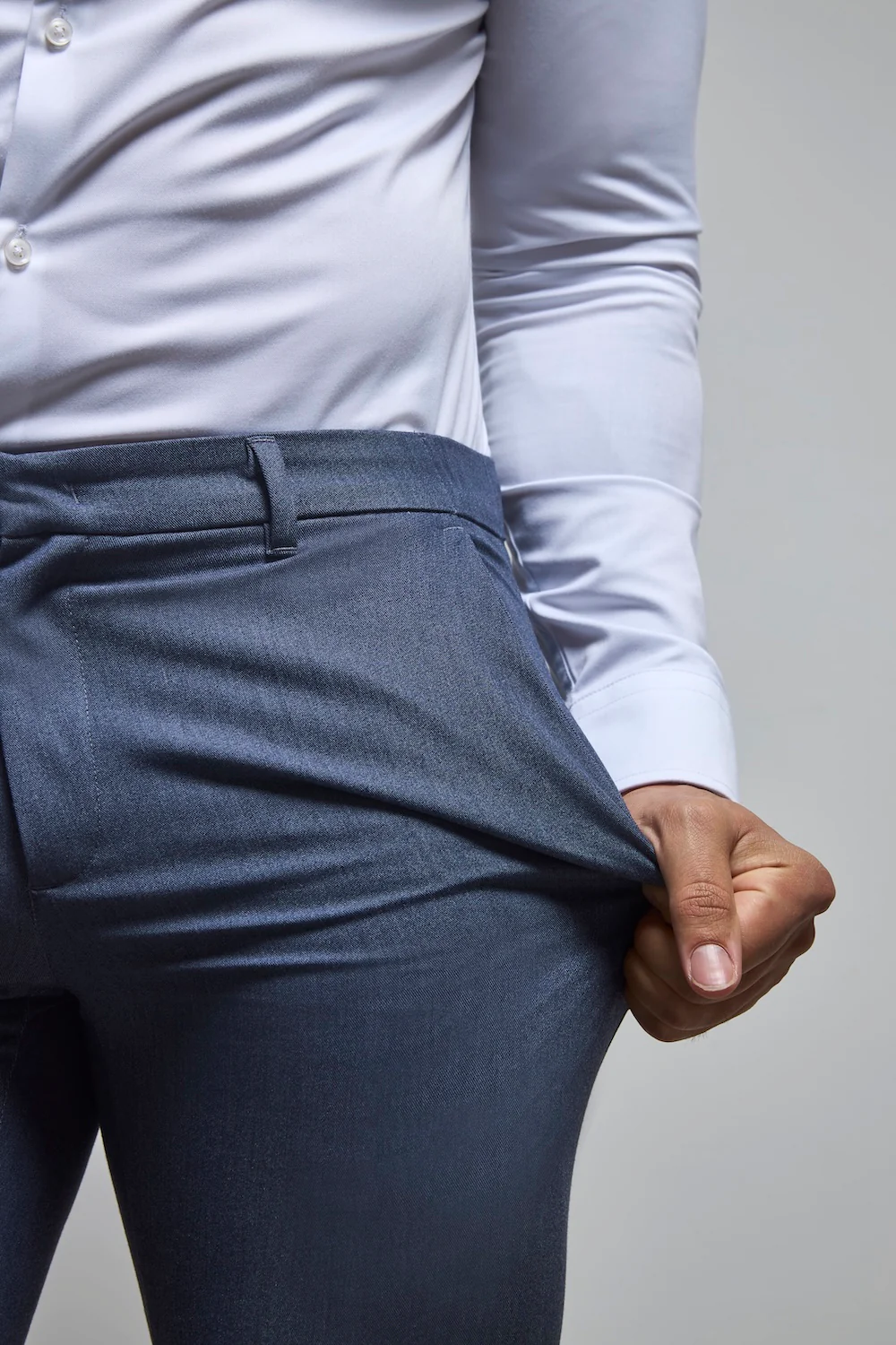 Muscle Fit Essential Trousers in Chambray - Image 7