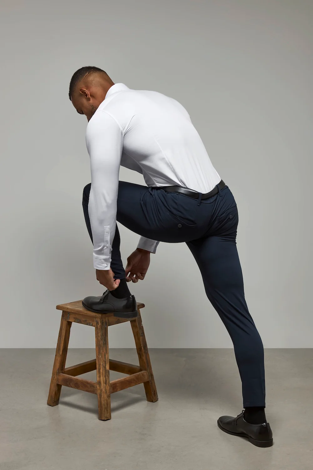 Muscle Fit Essential Trousers in Navy - Image 5