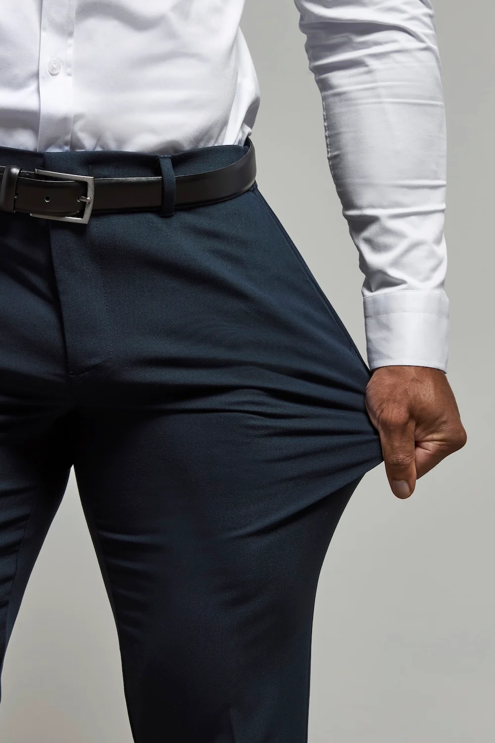 Muscle Fit Essential Trousers in Navy - Image 7