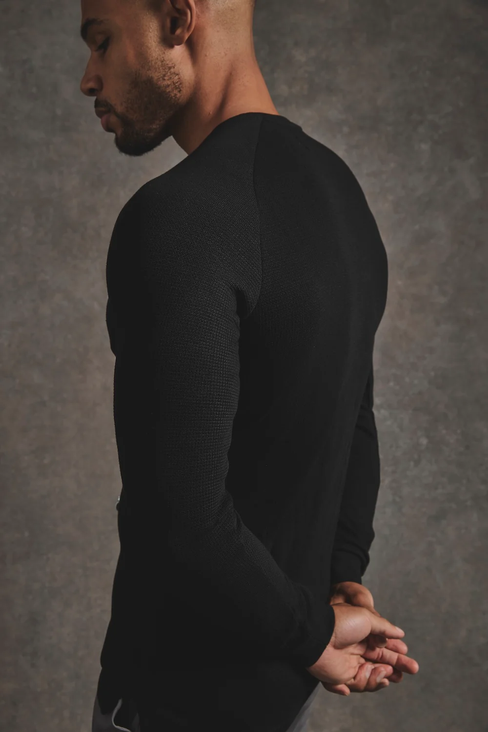 Heavy Weight Textured Crew Neck in Black - Image 6