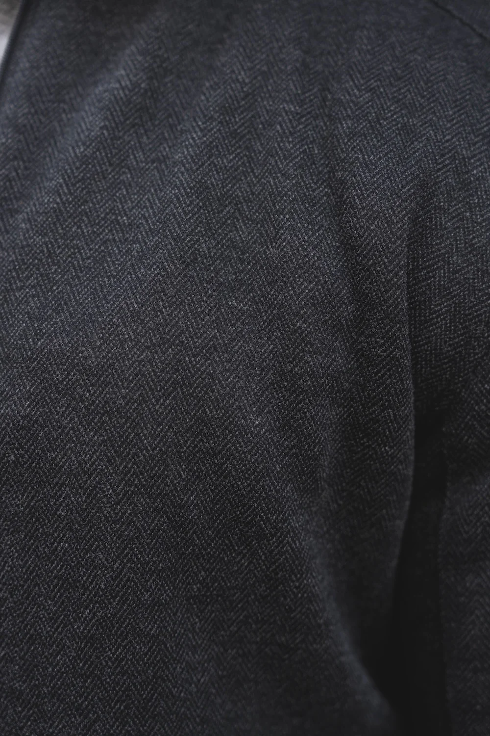Herringbone Bomber Jacket in Dark Charcoal - Image 6