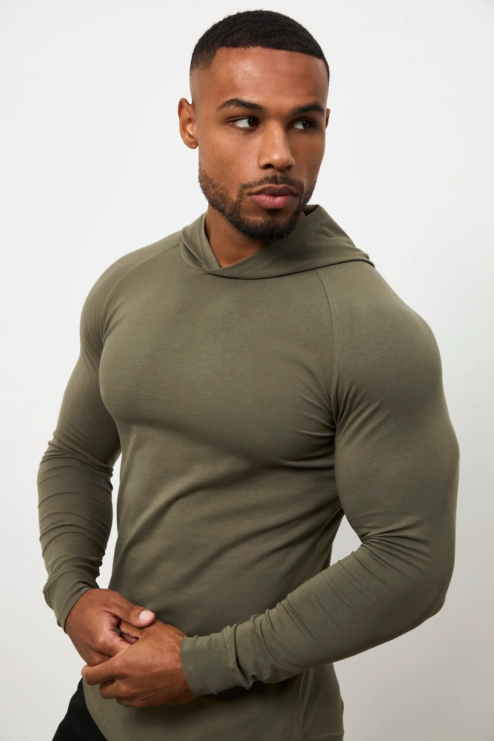 Hooded Top in Khaki - Image 3