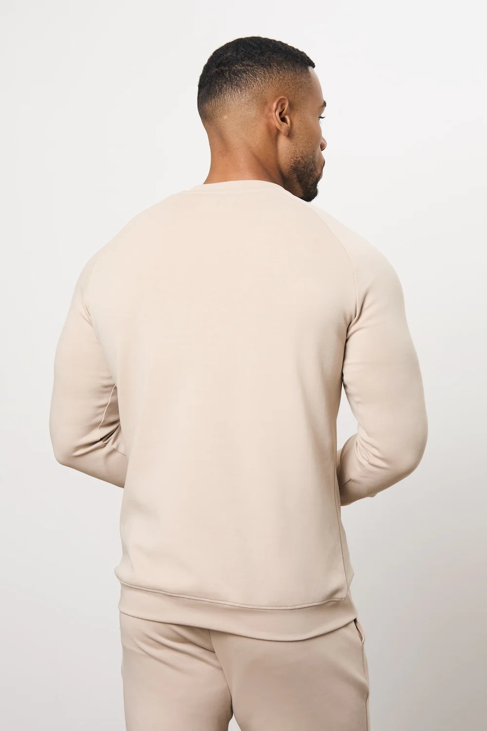 Interlock Crew Neck Sweat in Stone - Image 6
