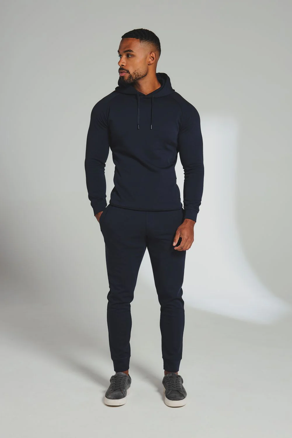 Interlock Hoodie Sweat in Navy - Image 3
