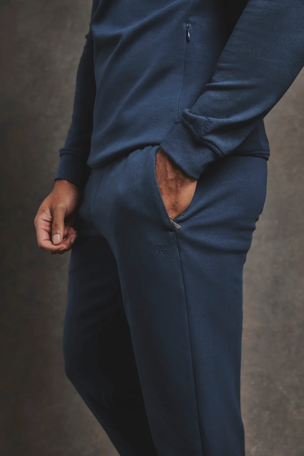 Interlock Sweat Jogger in Navy - Image 3