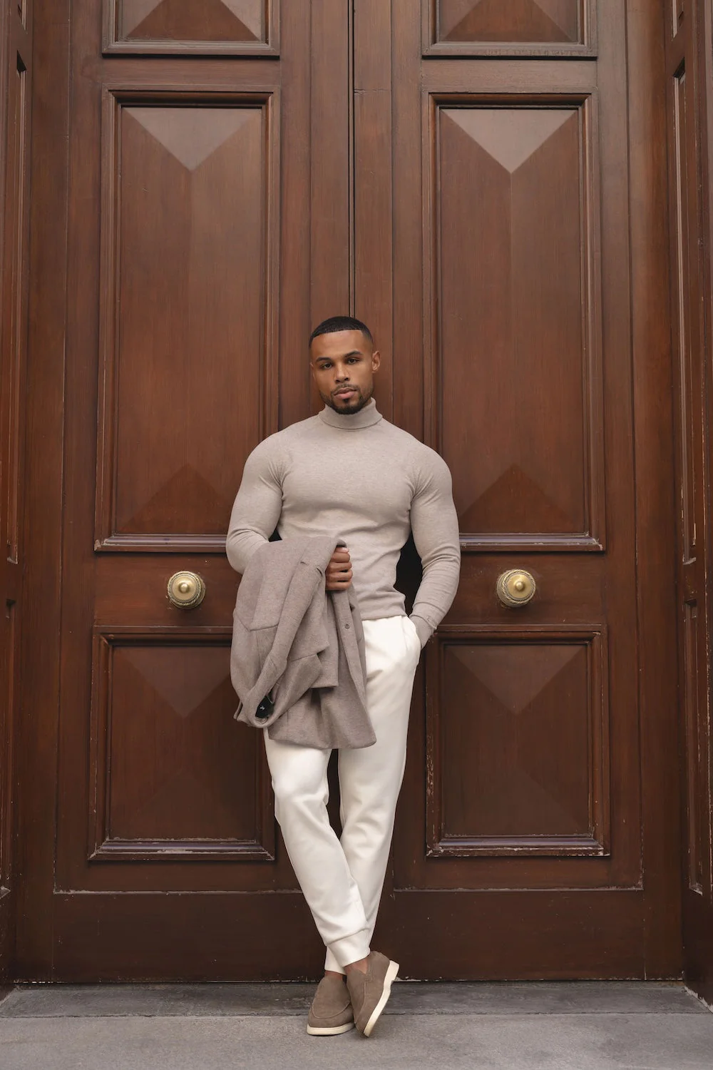 Interlock Sweat Jogger in Winter White - Image 5