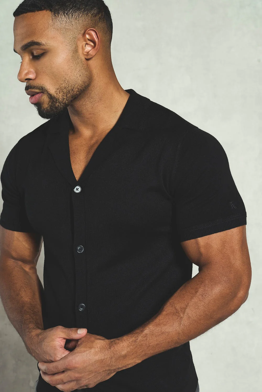 Knitted Shirt in Black - Image 3