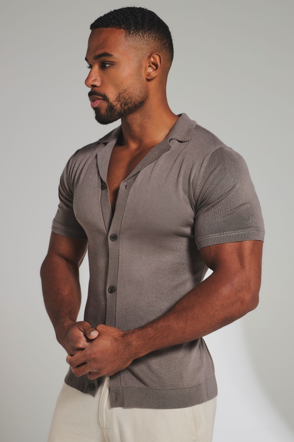 Knitted Shirt in Mocha - Image 2