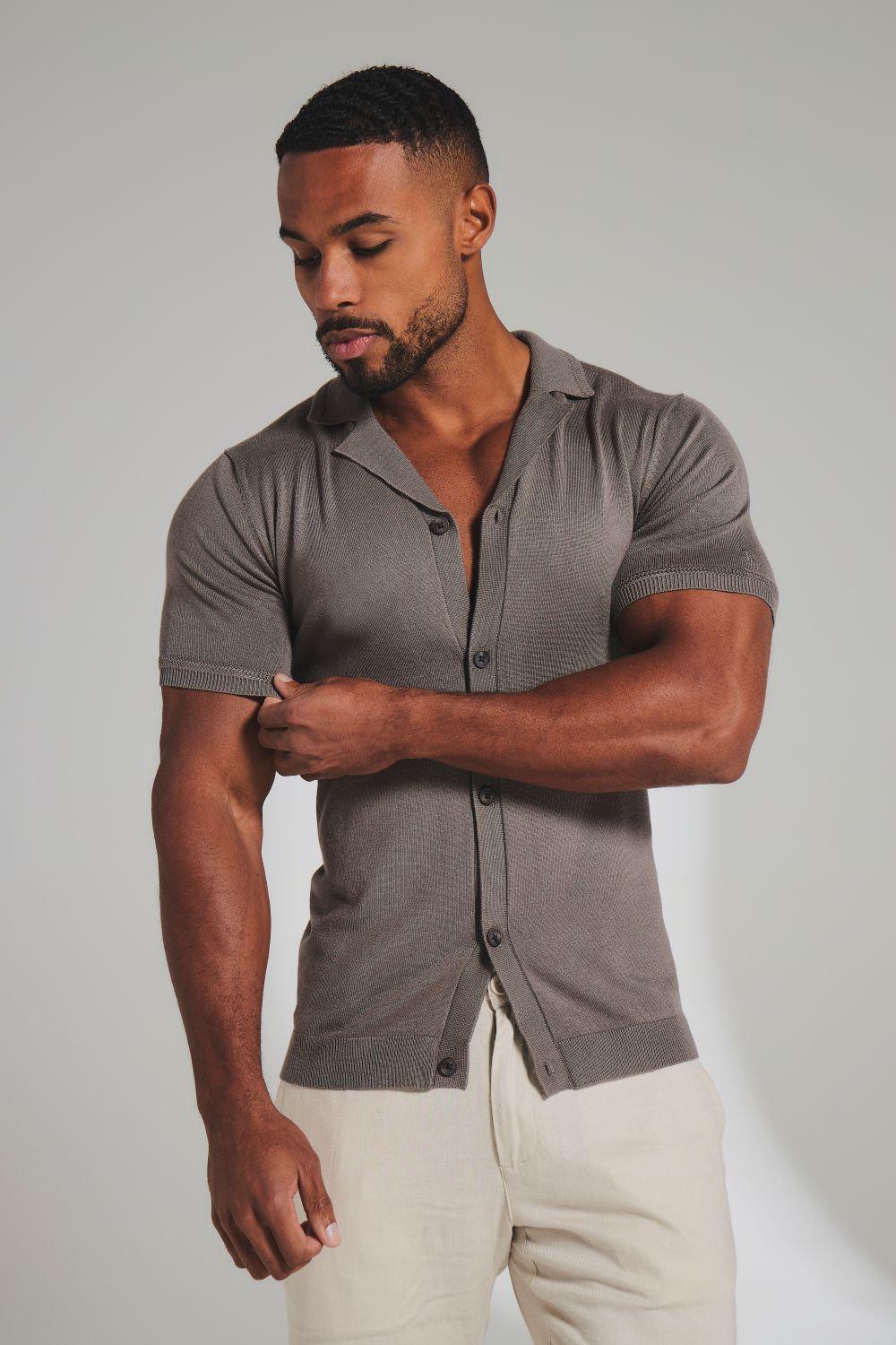 Knitted Shirt in Mocha - Image 5