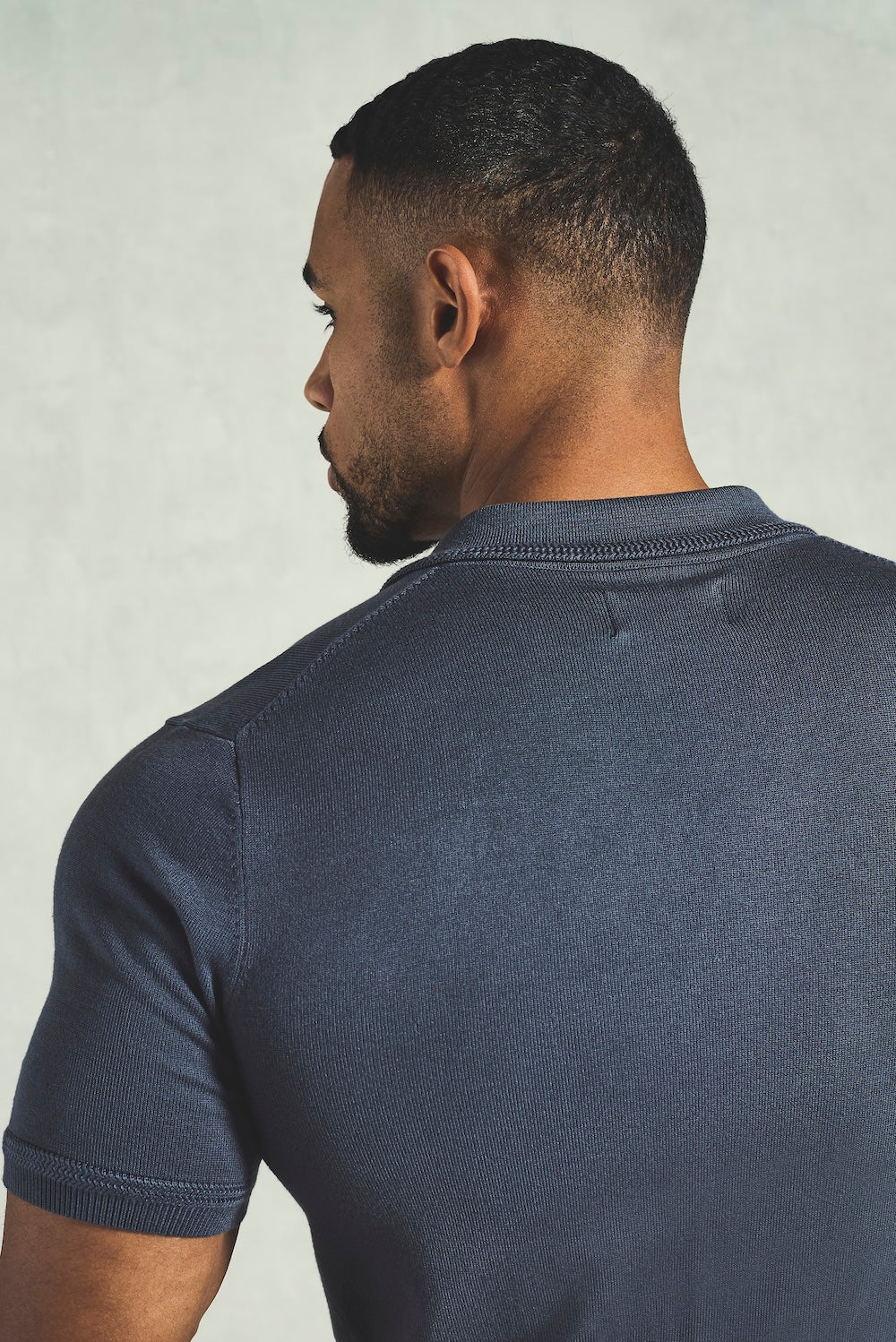 Knitted Shirt in Slate Blue - Image 6