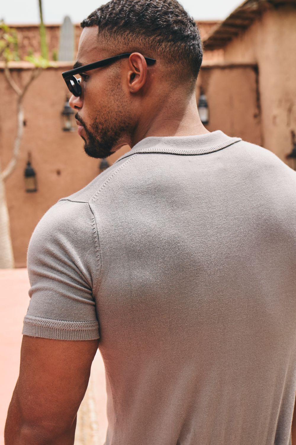 Knitted Shirt in Smoky Khaki - Image 8
