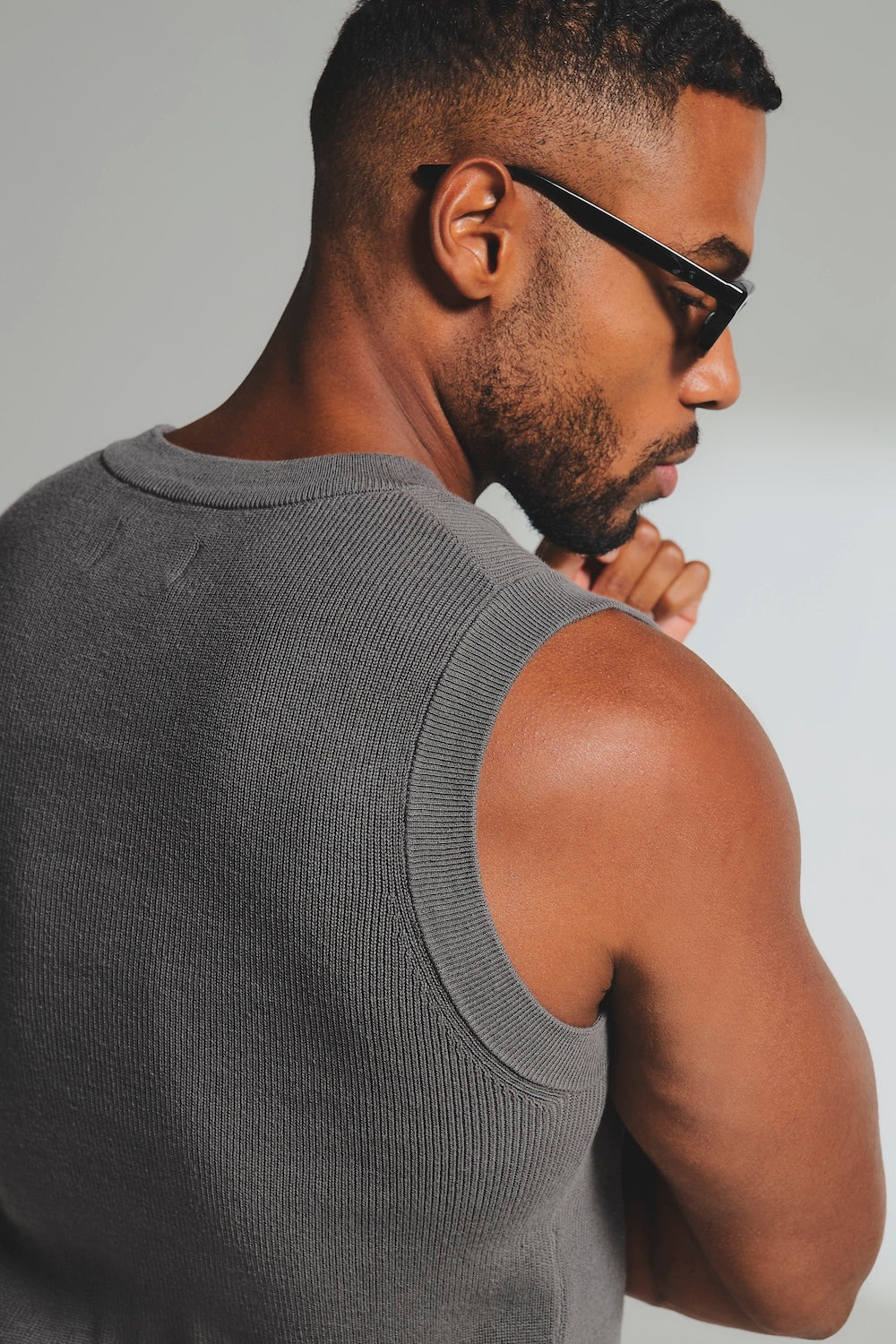Knitted Vest in Olive - Image 6