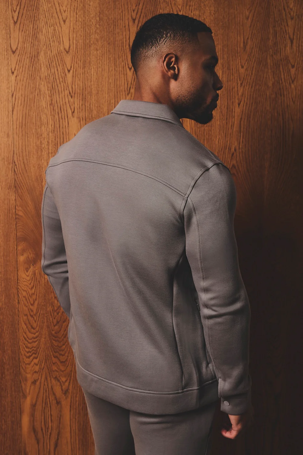 Luxe Sweat Shacket in Mushroom - Image 12