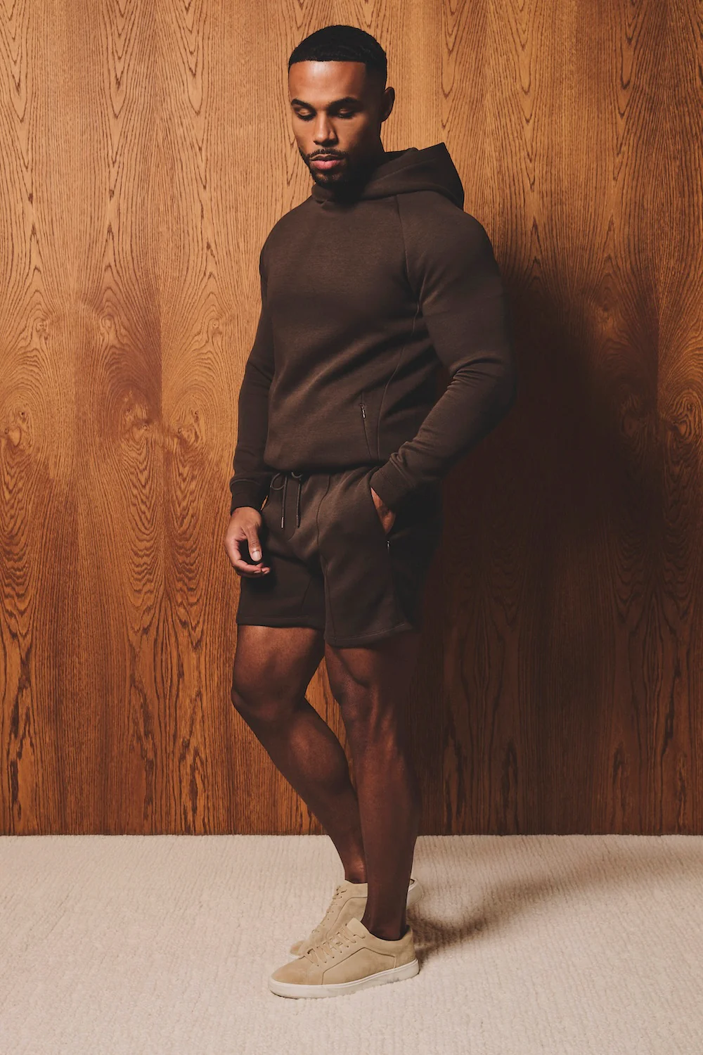 Luxe Sweat Shorts in Chocolate - Image 2