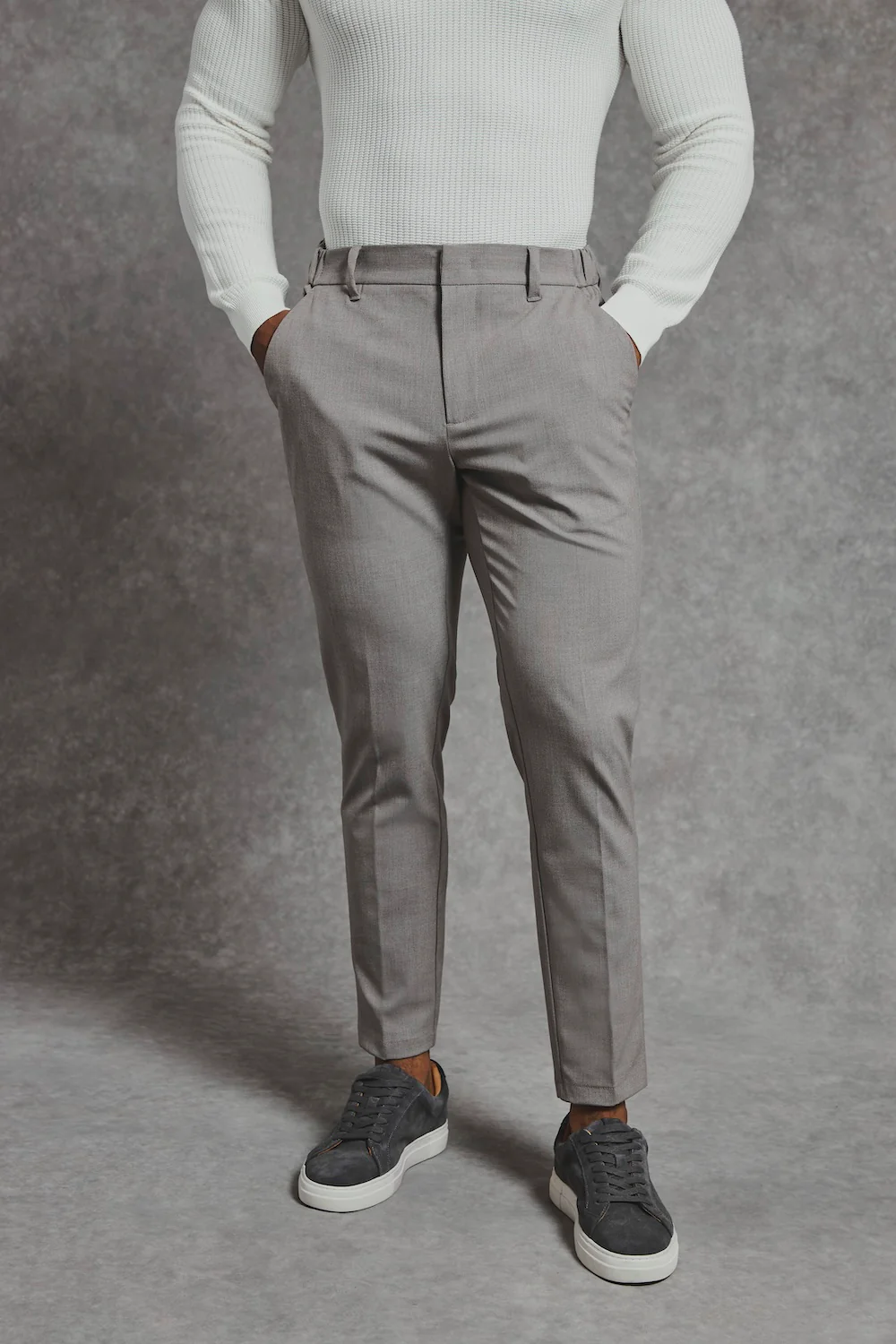 Melange Trousers in Mushroom