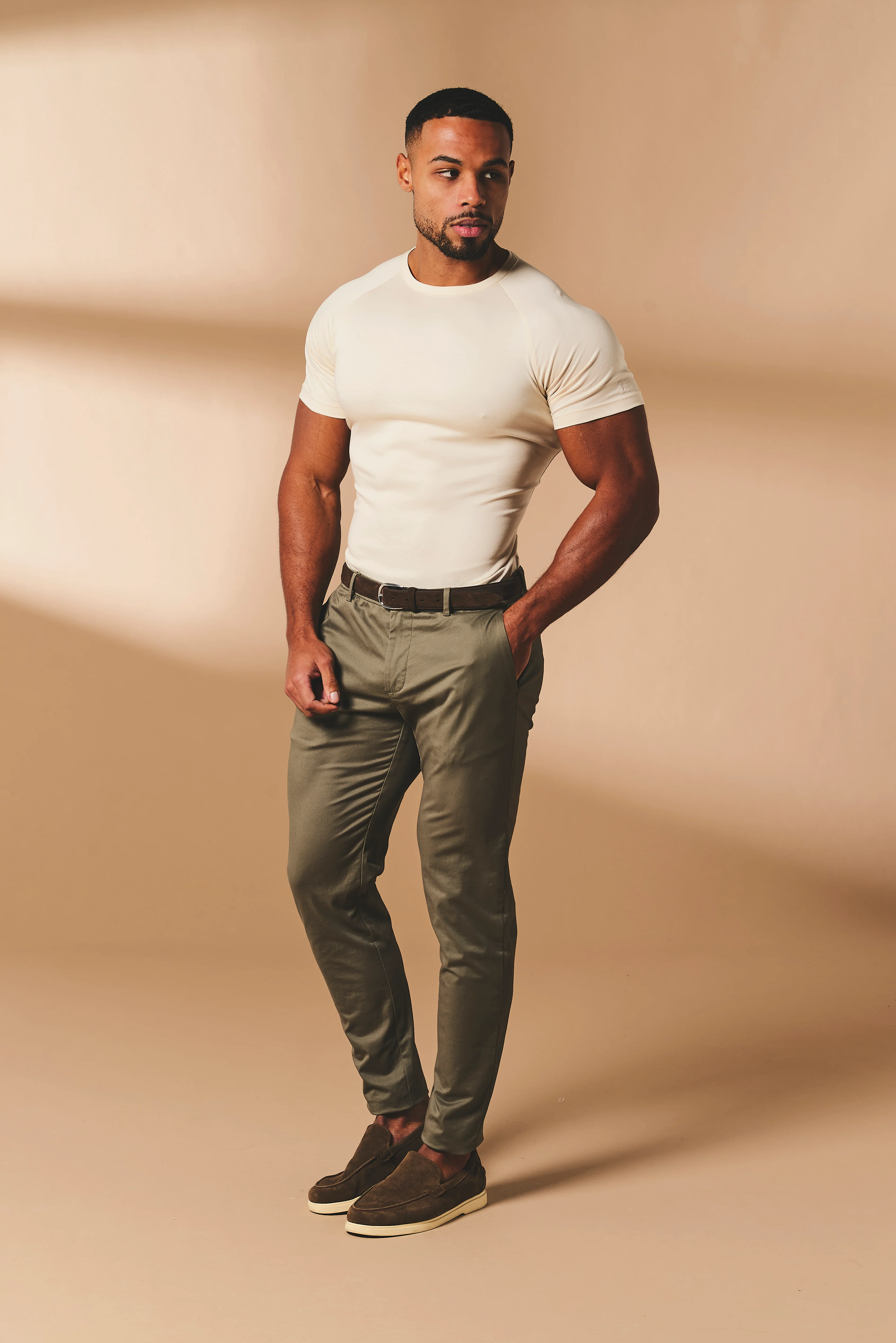 Mercerised Cotton T-Shirt in Alabaster - Image 4