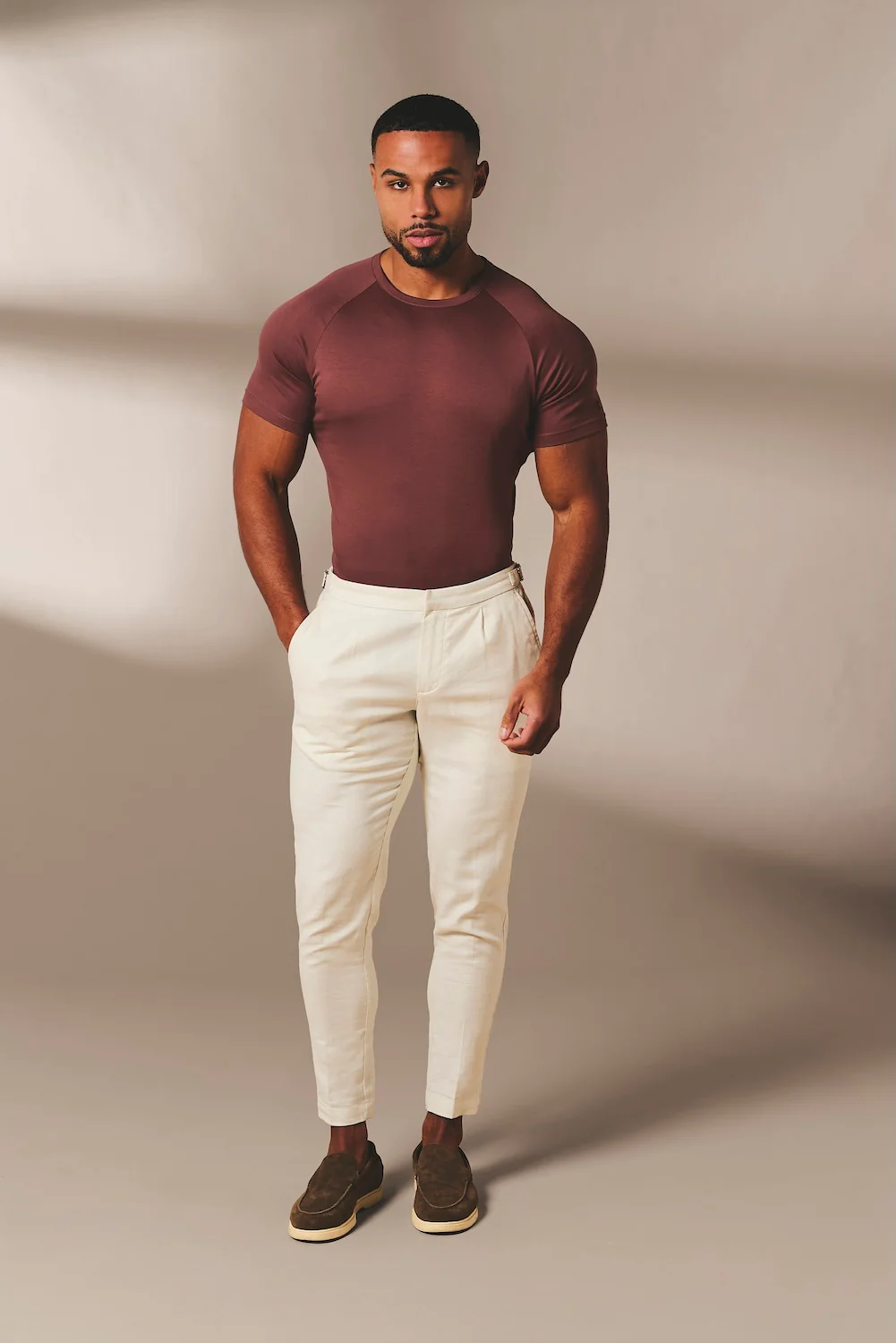 Mercerised Cotton T-Shirt in Burnt Terracotta - Image 3