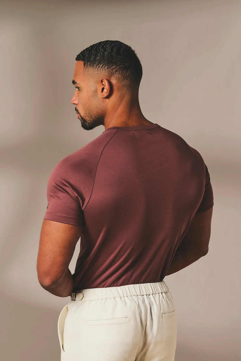 Mercerised Cotton T-Shirt in Burnt Terracotta - Image 6