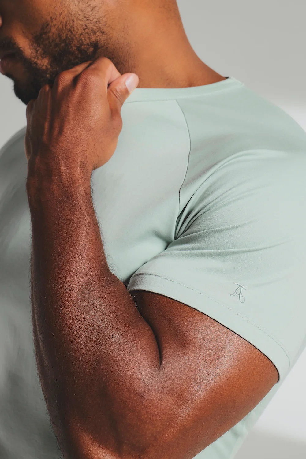 Mercerised Cotton T-Shirt in Duck Egg Blue - Image 3