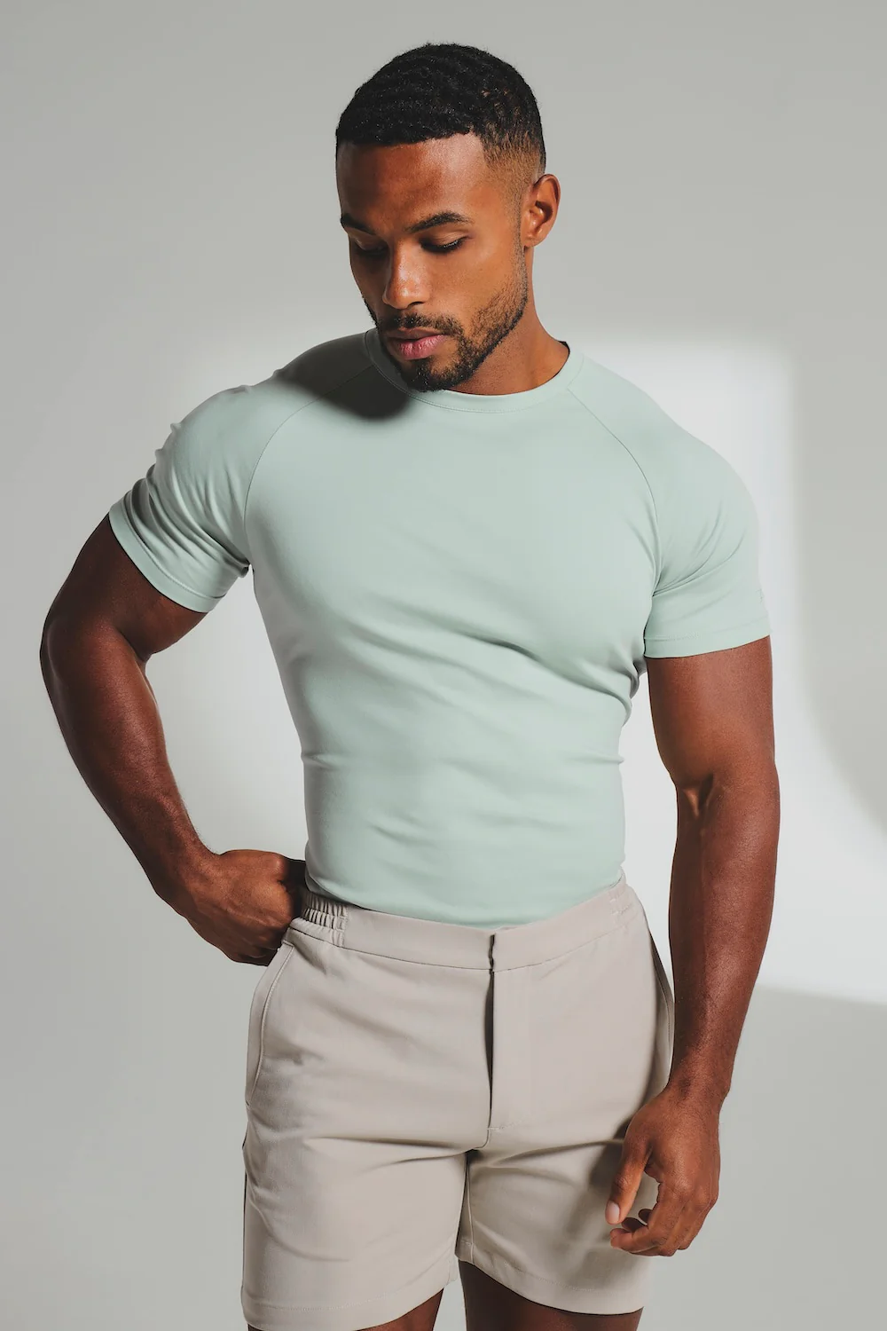 Mercerised Cotton T-Shirt in Duck Egg Blue - Image 5