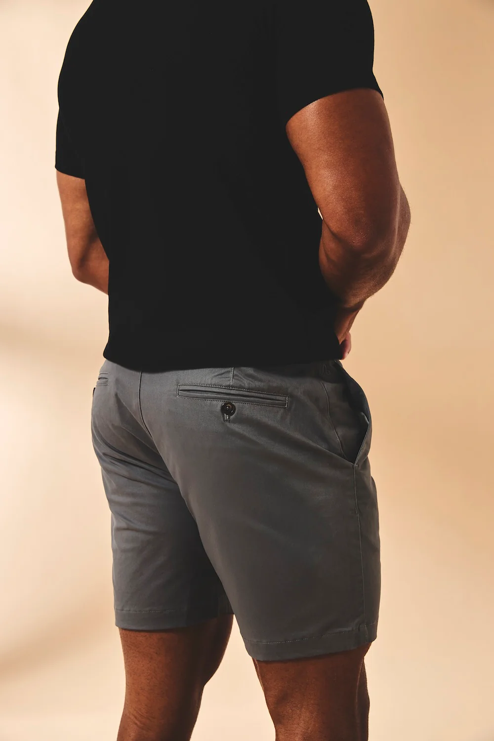 Muscle Fit Stretch Chino Shorts in Dark Pewter - Image 9