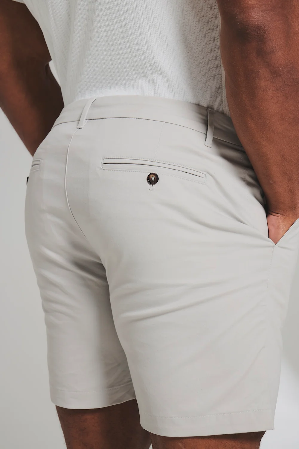 Muscle Fit Stretch Chino Shorts in Dove Grey - Image 6