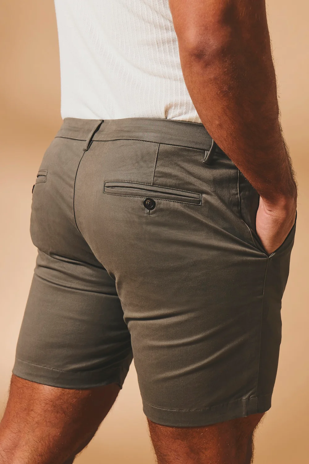 Muscle Fit Stretch Chino Shorts in Mocha - Image 6