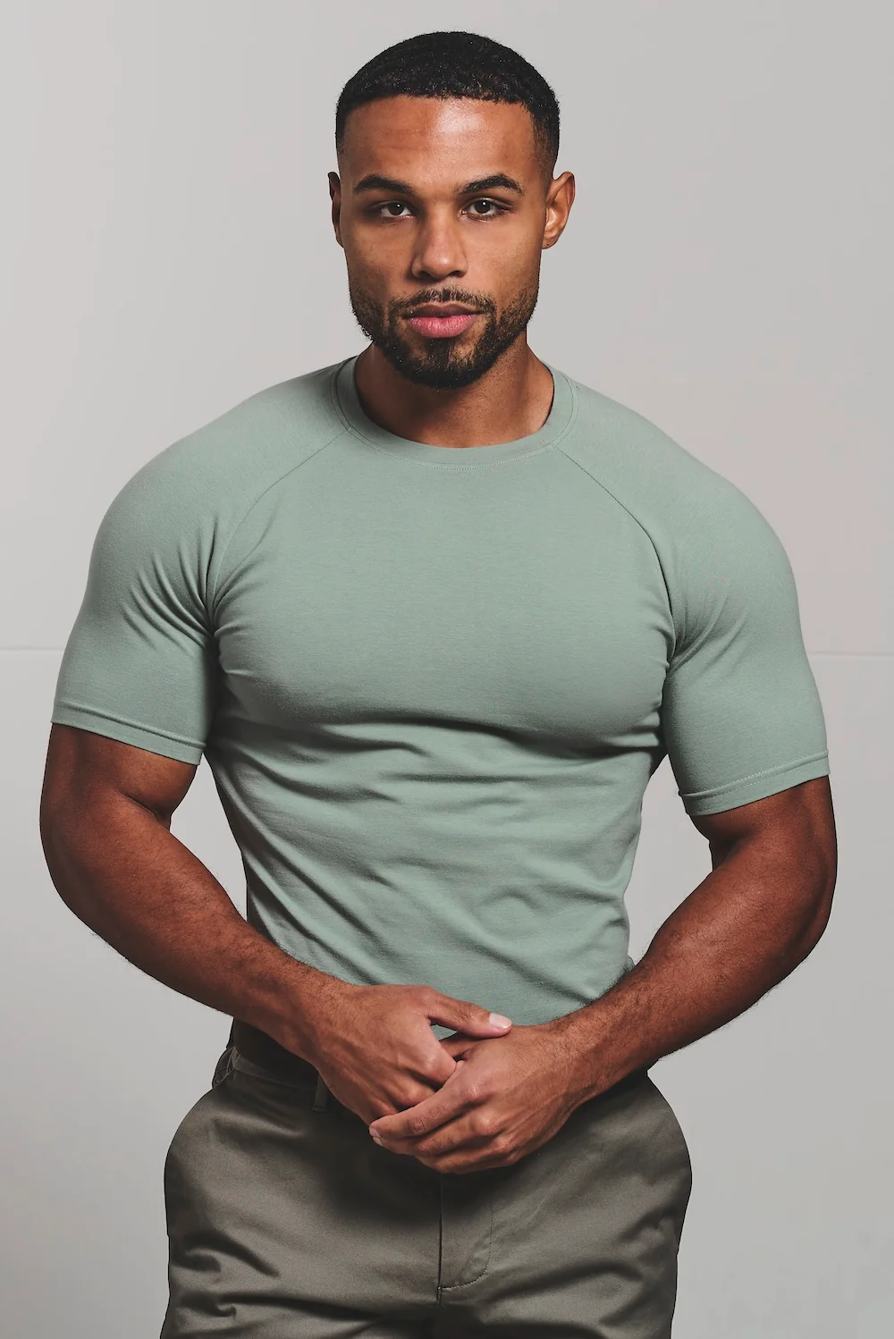 Muscle Fit T-Shirt in Sage - Image 2